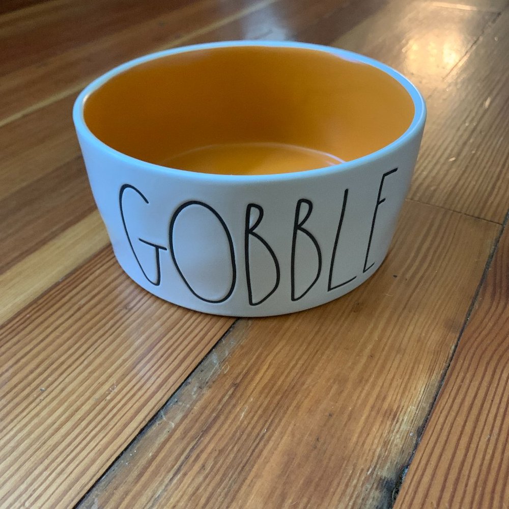 Rae Dunn GOBBLE Dog Dish